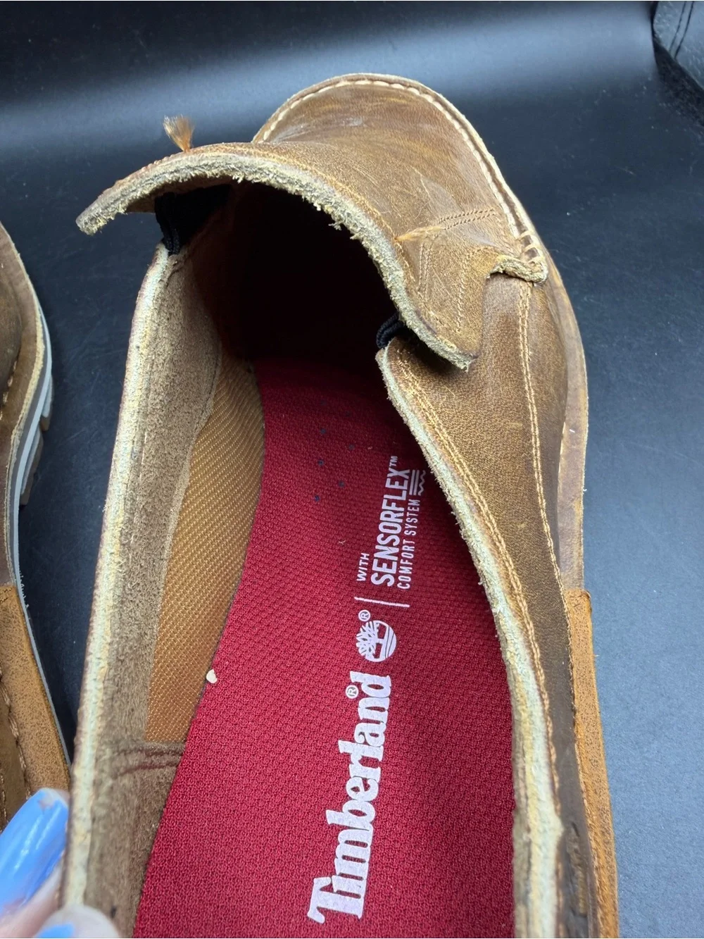 Timberland Men's Tan Brown Leather Slip-On Loafers